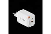 Handys - Adapter und Ladegeräte - SiGN GaN Fast Charger USB-C/USB-A 65W with extendable USB-C cable - White - SN-TC-67W