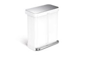 Mülltrennung - Simplehuman Recycler rechteckiger Pedaleimer 58L, weiß - CW2118
