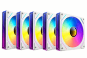 Gehäuselüfter - DUTZO INF 120 PWM ARGB (5-pack) - Gehäuselüfter - 120mm - Weiß mit RGB-Beleuchtung - 28 dBA - 8501027