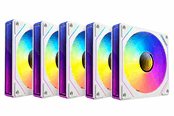 Gehäuselüfter - DUTZO INF 120 PWM ARGB Reverse (5-pack) - Gehäuselüfter - 120mm - Weiß mit RGB-Beleuchtung - 28 dBA - 8501027