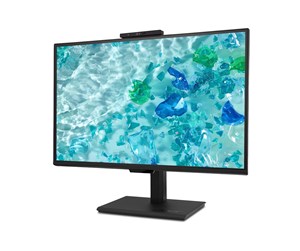 Acer b248w e5 | b248we5b | 24 palcev | wuxga 1920x1200 | ips | 100hz | usb-c rj45 webcam | črn poslovni monitor 2 Acer b248we5b monitor pogled pod kotom z vgrajeno spletno kamero