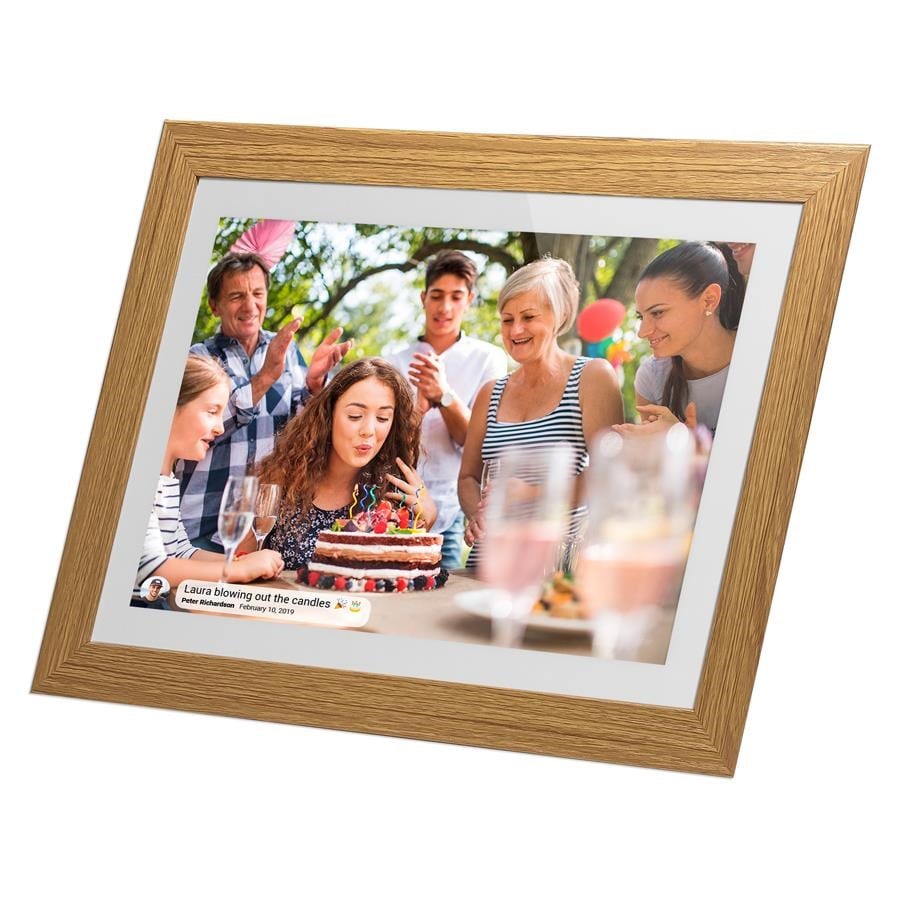 Lippa Frameo Digital Picture Frame 10" - Wooden Frame - Digitale Bilderrahmen - LPFR10W