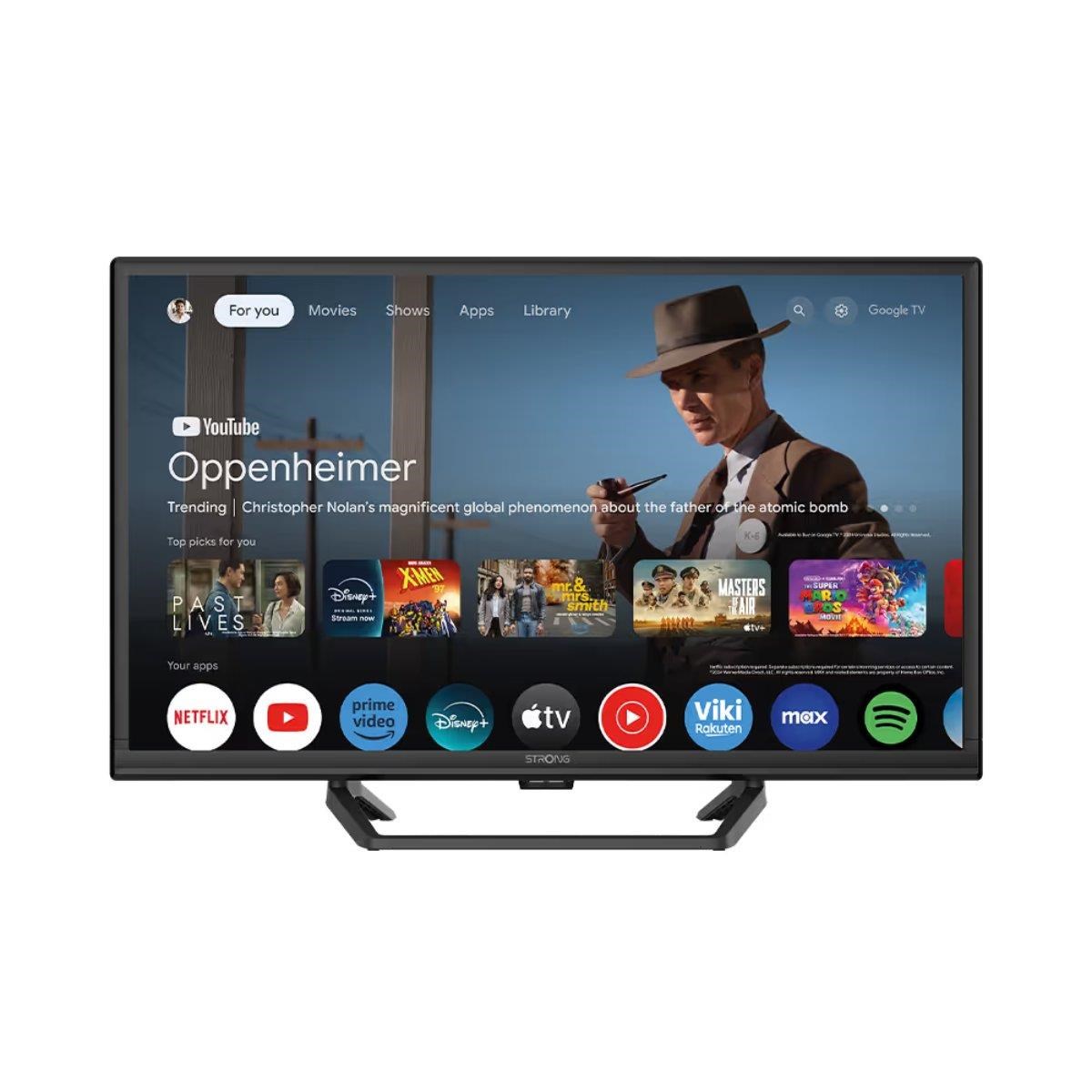Strong 24" Flachbild TV LED 720p High Dynamic Range 10 (HDR10) HD 12V GOOGLE TV Central Stand | HDR 10 - SRT24HG4723C