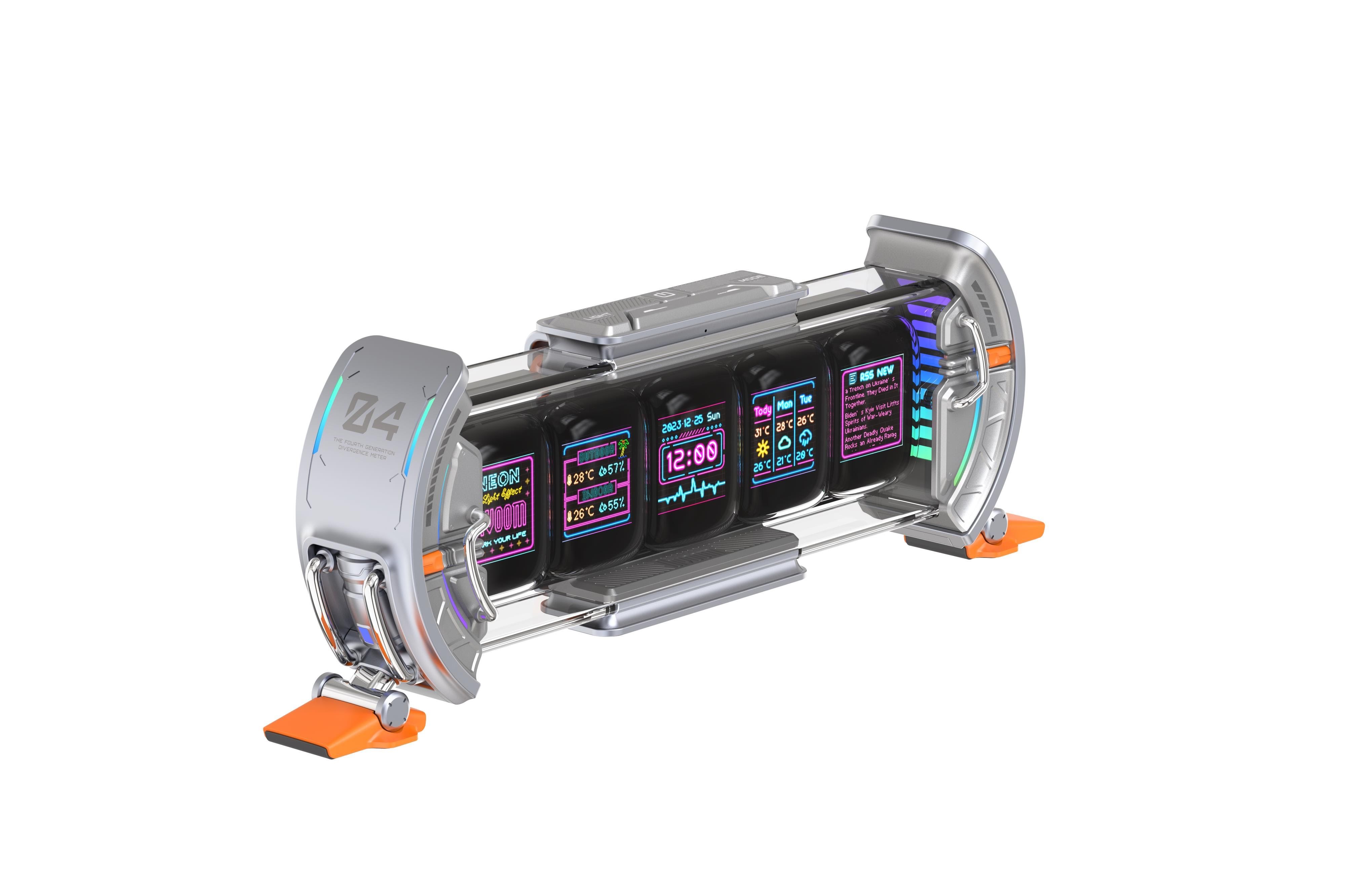 Divoom Times Gate II Cyberpunk Digital Clock - Grey - Gadget - 90100058289