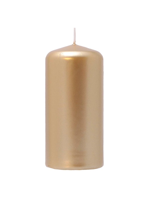 Asp-Holmblad Stumpenkerze Metallic Gold