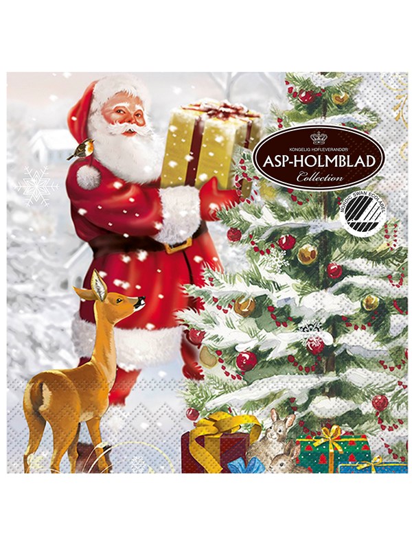 Asp-Holmblad Servietten "Santa"