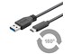 USB Kabel - Pro USB-A <-> USB-C - 0.15m - USB 3.2 Gen 1 - Schwarz - PUSB3.2G1-AC-BLK-0.15M