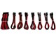 Stromkabel (Intern) - DUTZO Sleeved Strom Verlängerungskabel Pro Kit - Schwarz / Rot - DSC-PCEP30CMBR