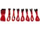 Stromkabel (Intern) - DUTZO Sleeved Strom Verlängerungskabel Pro Kit - Rot - DSC-PCEP30CMRED