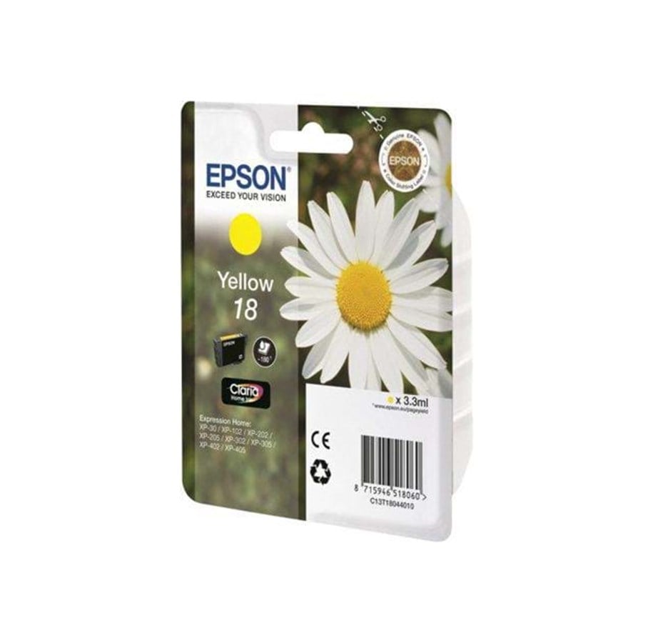 Druckerzubehör - Tinte & Toner - Epson 18 Ink Cartridge - Yellow - Tintenpatrone Gelb - C13T18044010