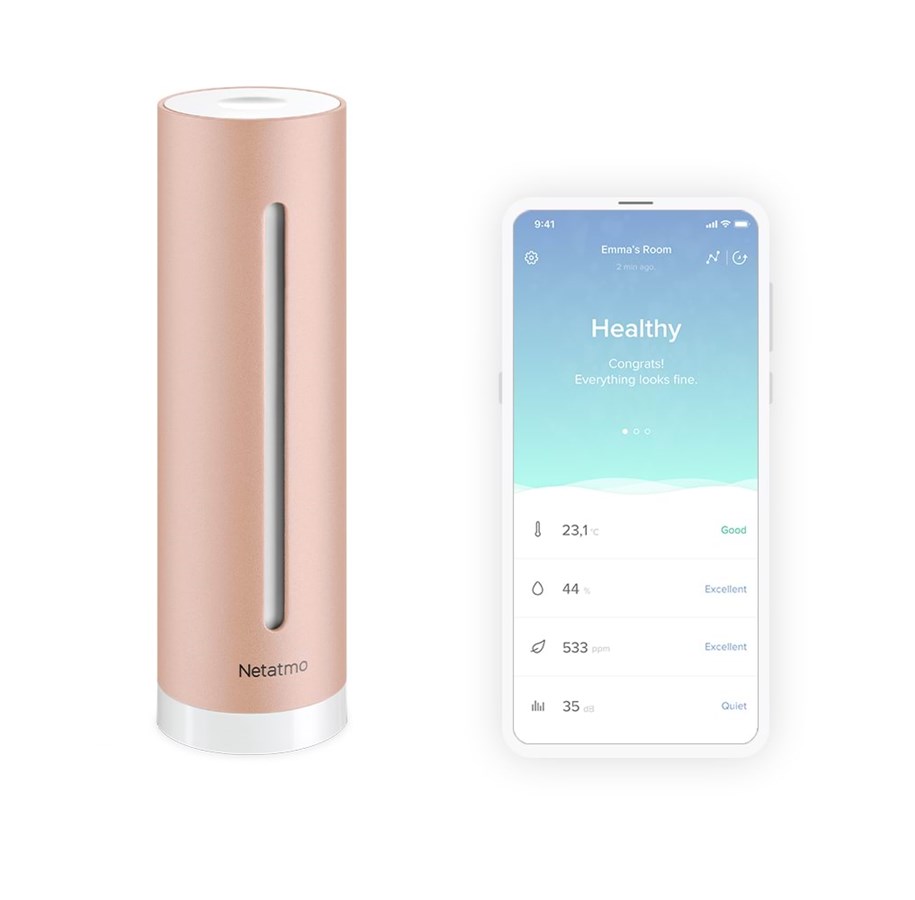 Smart-Home - Netatmo Klimamonitor, kabellos, Rosegold - NHC-EC