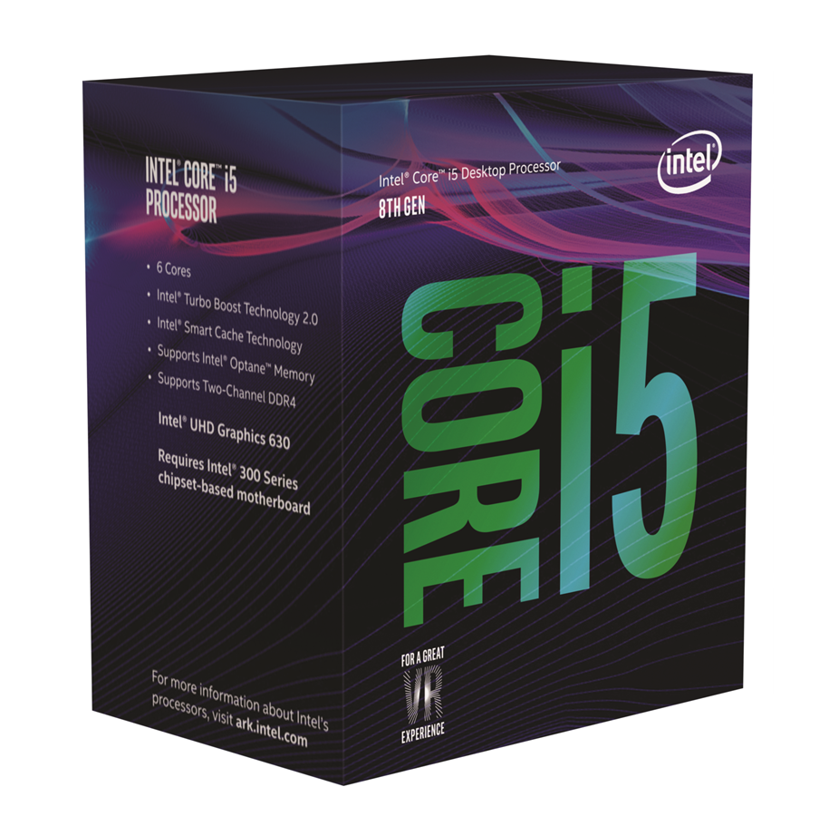 CPU - Intel Core i5-8400 Coffee Lake CPU - 6 Kerne - 2.8 GHz - Intel LGA1151 - Intel Boxed (mit Kühler) - BX80684I58400