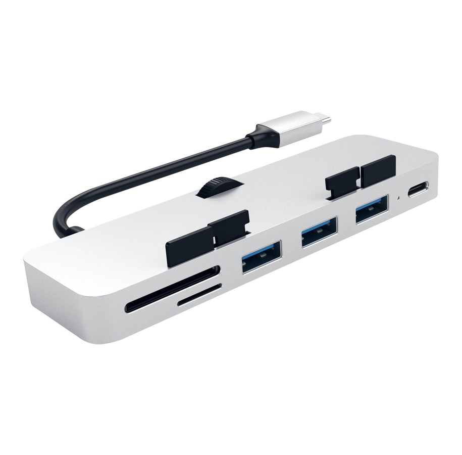 USB-Hubs - Satechi Aluminum Type-C Clamp Hub Pro - USB-C - 4-Port - microSD reader USB-Hubs - 4 - silber - ST-TCIMHS