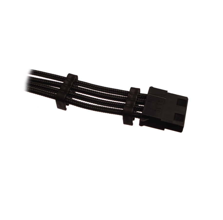 Stromkabel (Intern) - DUTZO Sleeved 4-pins Molex Cable - Black - DSC-MOLSL03BLK