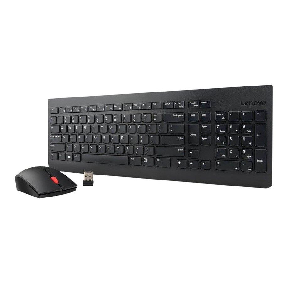 Tastaturen - Lenovo Essential Wireless Combo - keyboard and mouse set - Russian / Cyrillic - Tastatur & Maus Set - Russich - Schwarz - 4X30M39487
