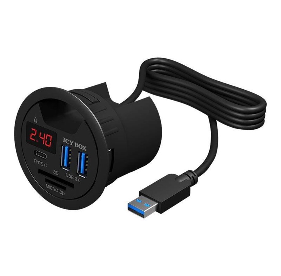 USB-Hubs - ICY BOX USB hub - 3 ports - Sort USB-Hubs - 3 - Schwarz - 60124