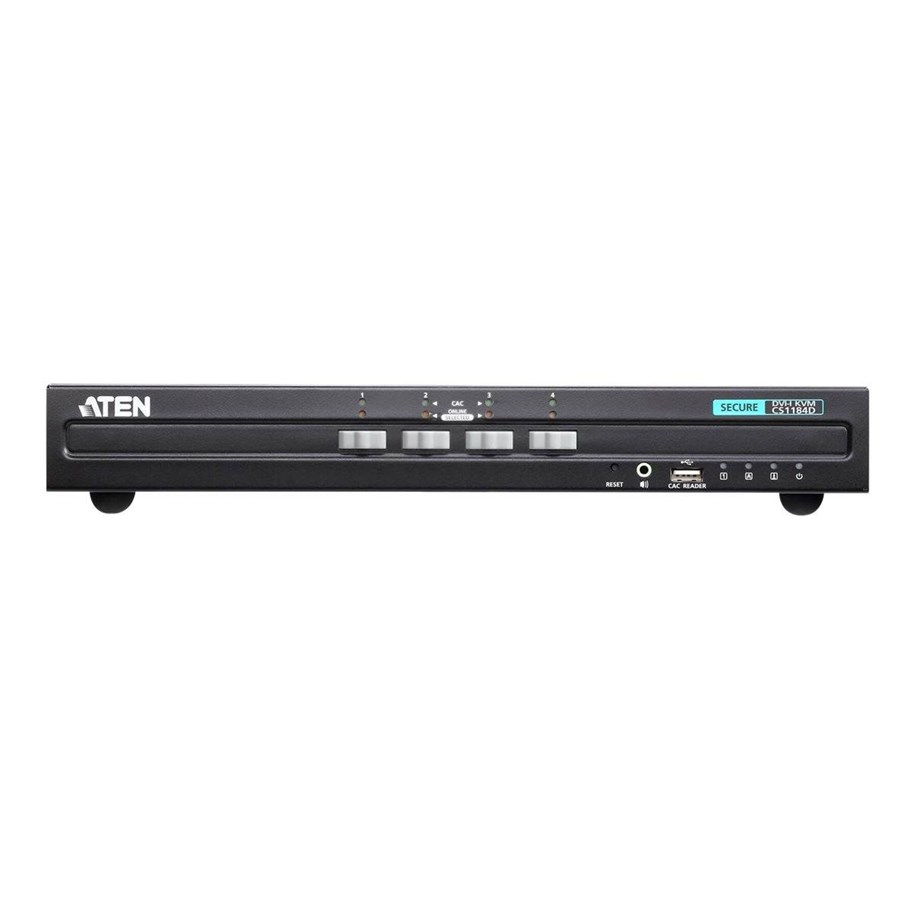 KVM Switches - ATEN 4-Port USB DVI Secure KVM Switch - CS1184D-AT-G