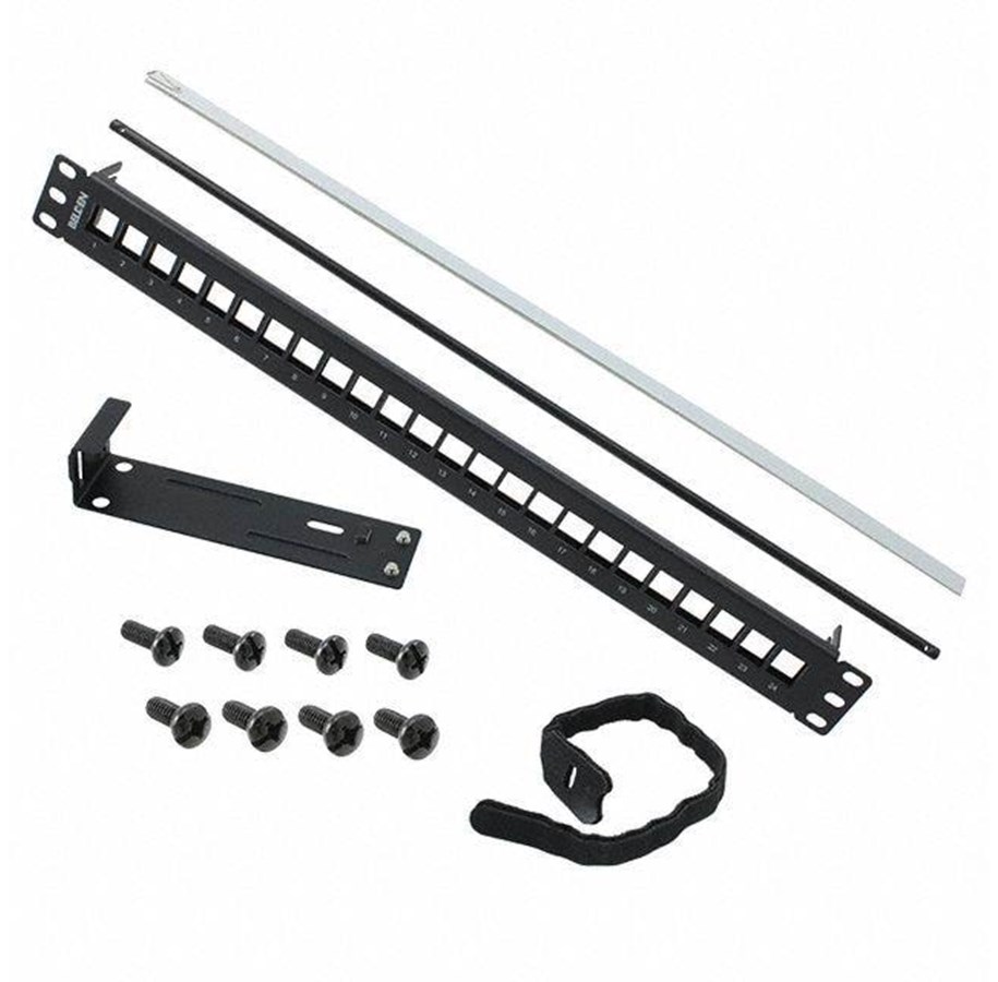 Kupferverkabelung - Belden 24 port empty patch panel 1u black - AX103114