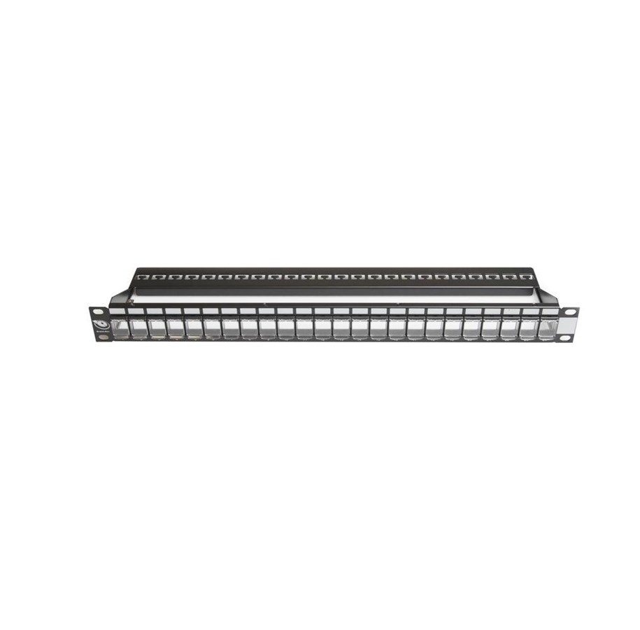 Kupferverkabelung - Leviton Patch panel coloured insert snap-in for 24xrj45 tool-free ja - MMCPNLX24SIJ2DCI