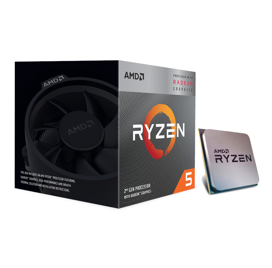 CPU - AMD Ryzen 5 3400G Wraith Spire CPU - 4 Kerne - 3.7 GHz - AMD AM4 - AMD Boxed (mit Kühler) - YD3400C5FHBOX