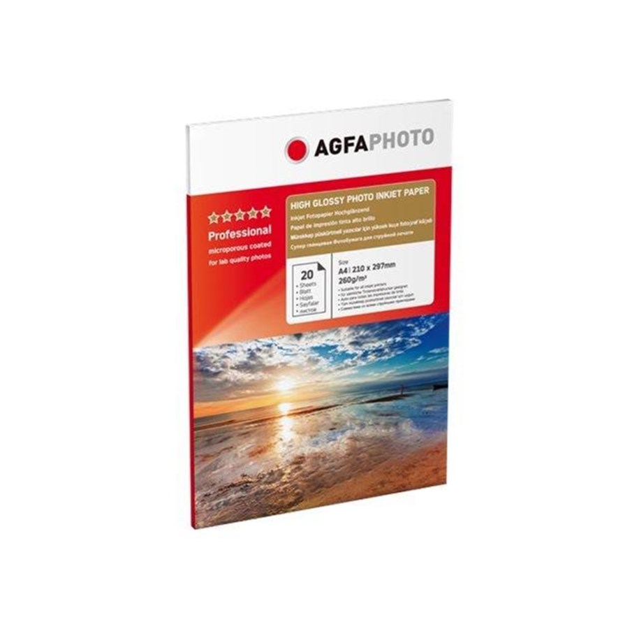 Papier, Fotopapier und Etiketten - Agfa Photo - photo paper - 20 sheet(s) - A4 - 260 g/m² - AP26020A4N