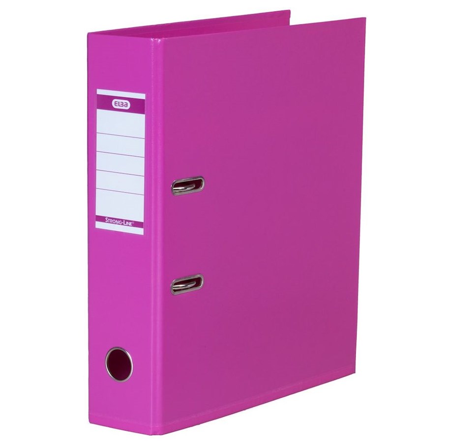 Briefordner und Ringmappen - ELBA  "Strong-Line" Lever Arch File PP exchangeable spine label  Pink A4 8 cm - 100400543
