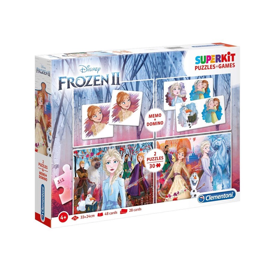 Puzzle - Clementoni Superkit Frozen 2 (2x30+Memo+Domino) Boden - 20241