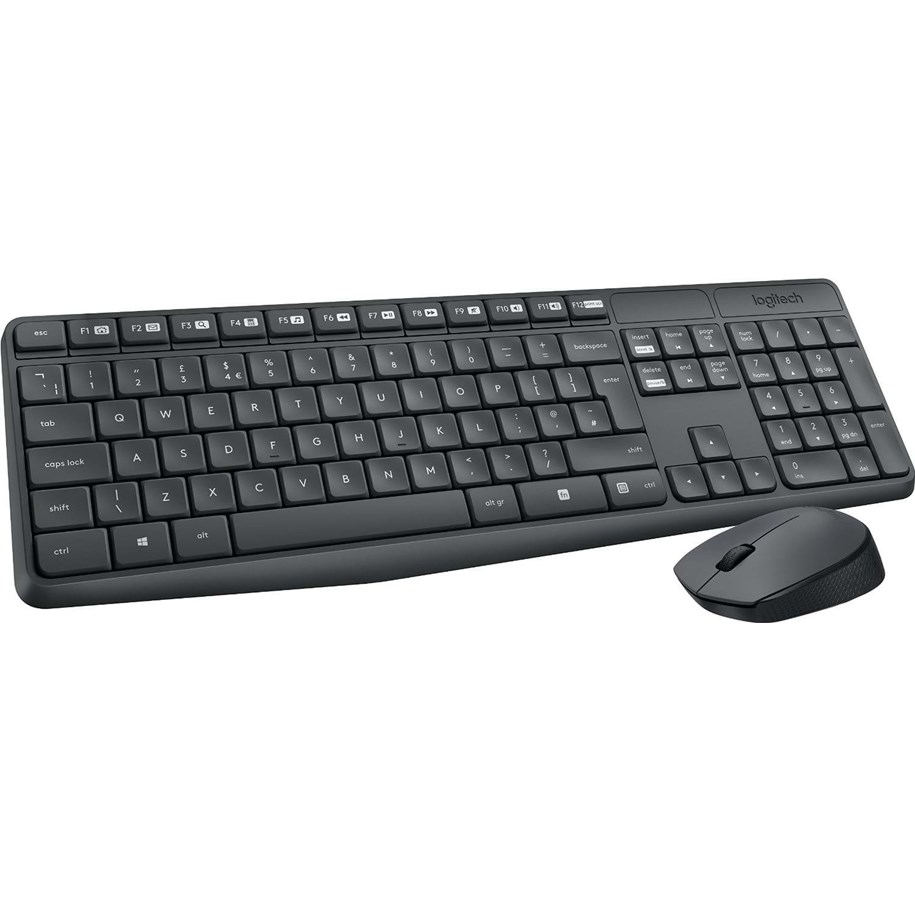 Tastaturen - Logitech MK235 Wireless Combo - RU - Tastatur & Maus Set - Russich - Schwarz - 920-007948
