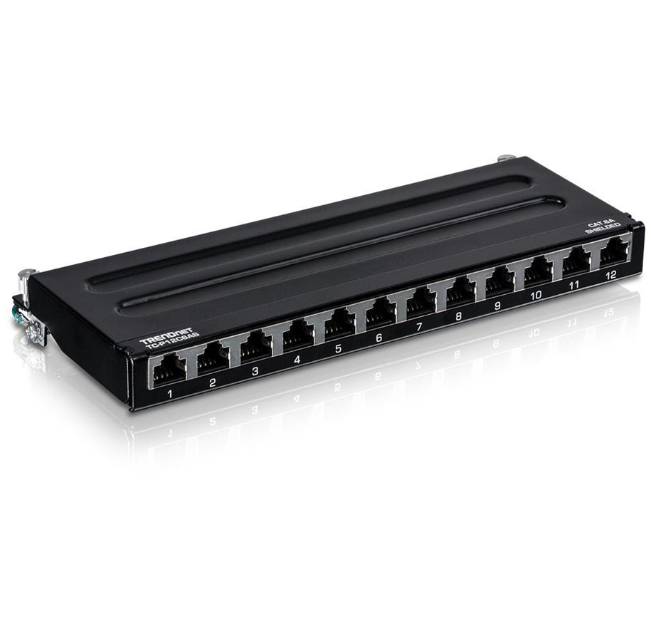 Netzwerkzubehör - TRENDnet TC-P12C6AS 12-Port Cat6A Shielded Wall Mount Patch Panel - TC-P12C6AS