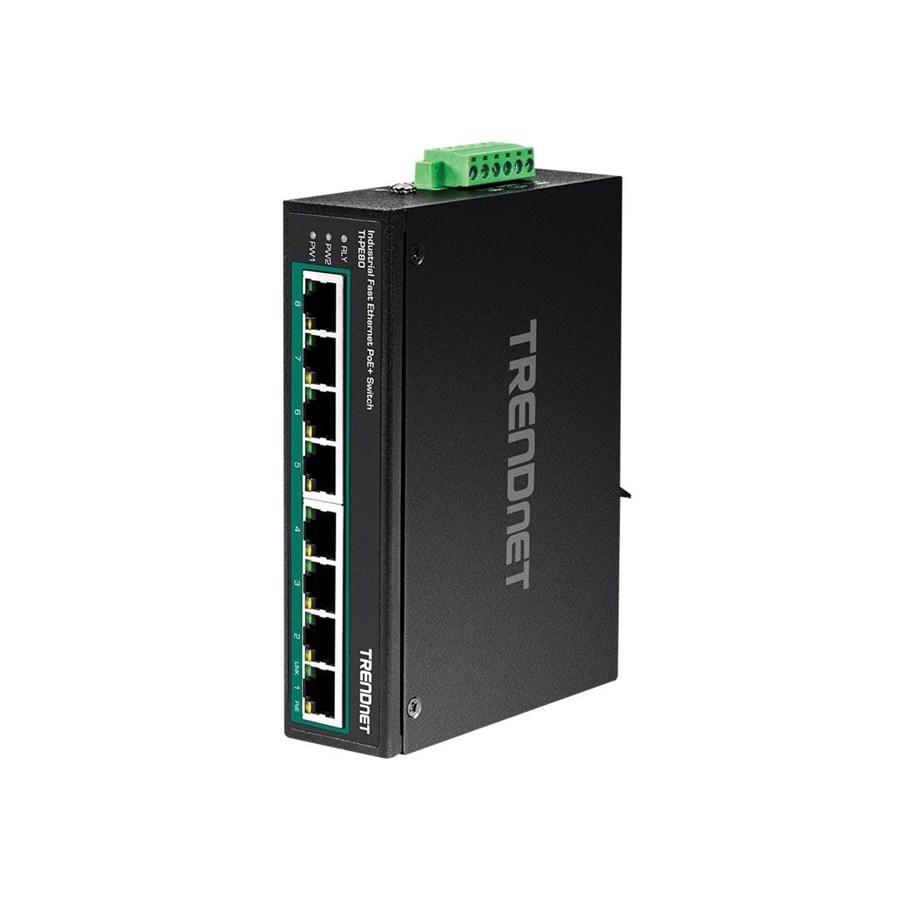 Switches - TRENDnet TI-PE80 - Industrial - switch - 8 ports - TI-PE80
