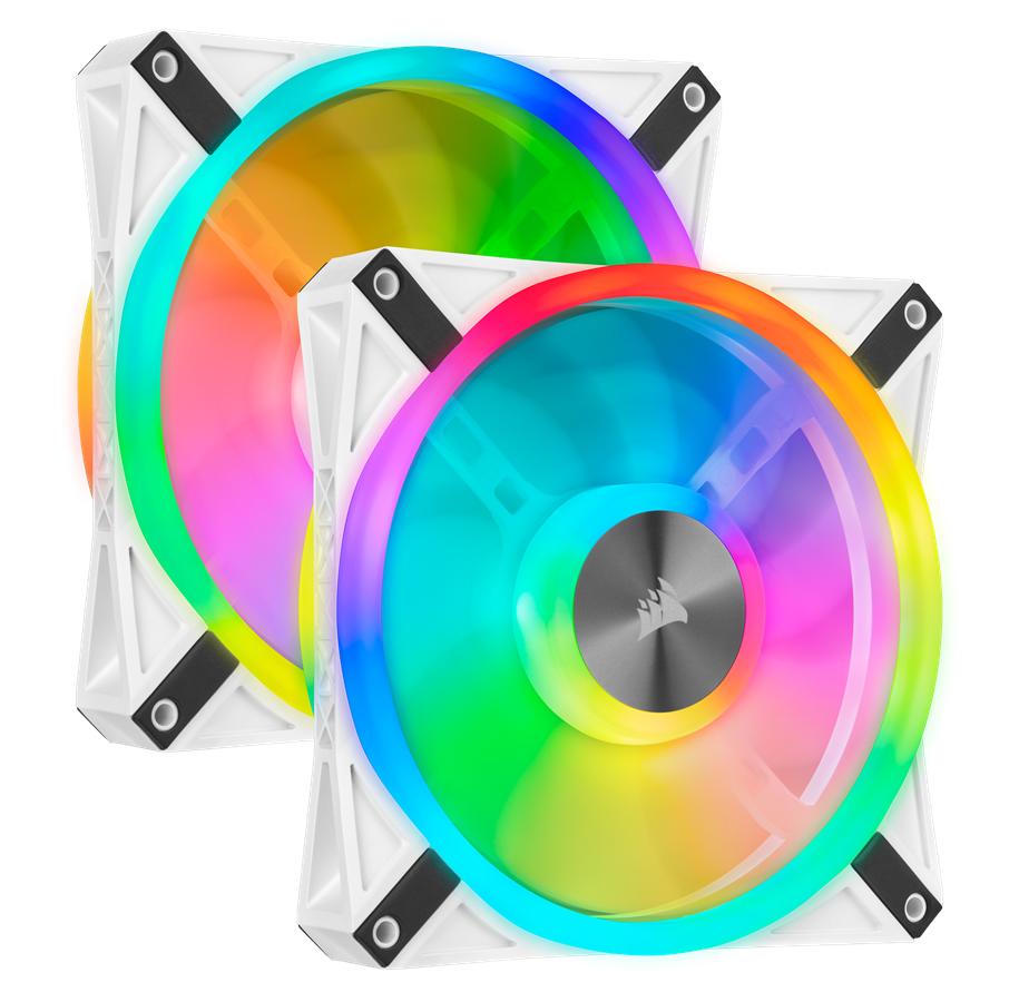 Gehäuselüfter - Corsair iCUE QL140 RGB - White - 2-pack - Gehäuselüfter - 140mm - Weiß mit RGB-Beleuchtung - 26 dBA - CO-9050106-WW