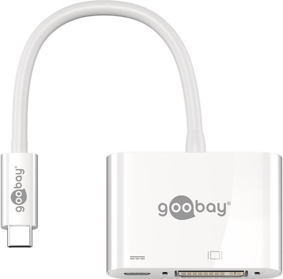 Display Kabel - Pro USB C with Power Delivery to DVI-I & USB C adapter - 4040849621086