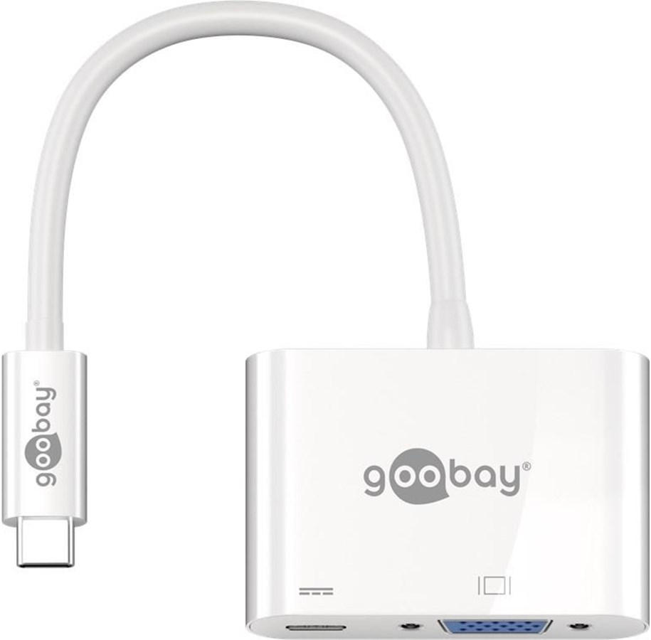 Display Kabel - Pro USB C - VGA/ - PD adapter - white - 4040849621079