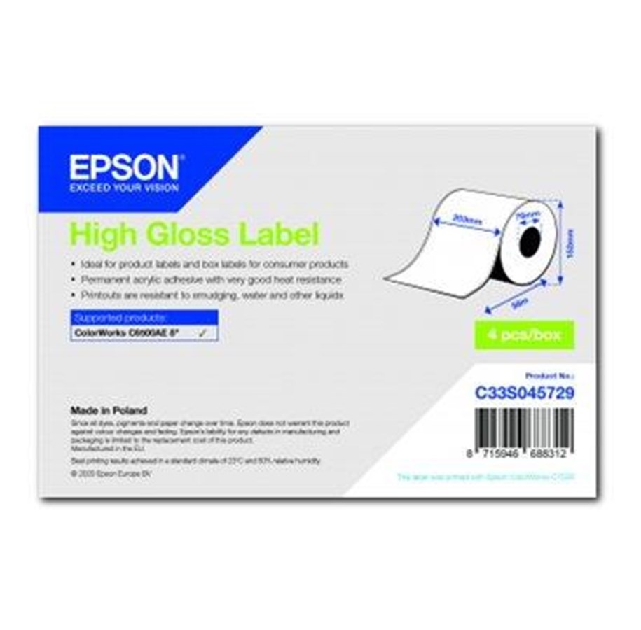 Papier, Fotopapier und Etiketten - Epson - continuous labels - 4 roll(s) - Roll (20.3 cm x 58 m) - C33S045729