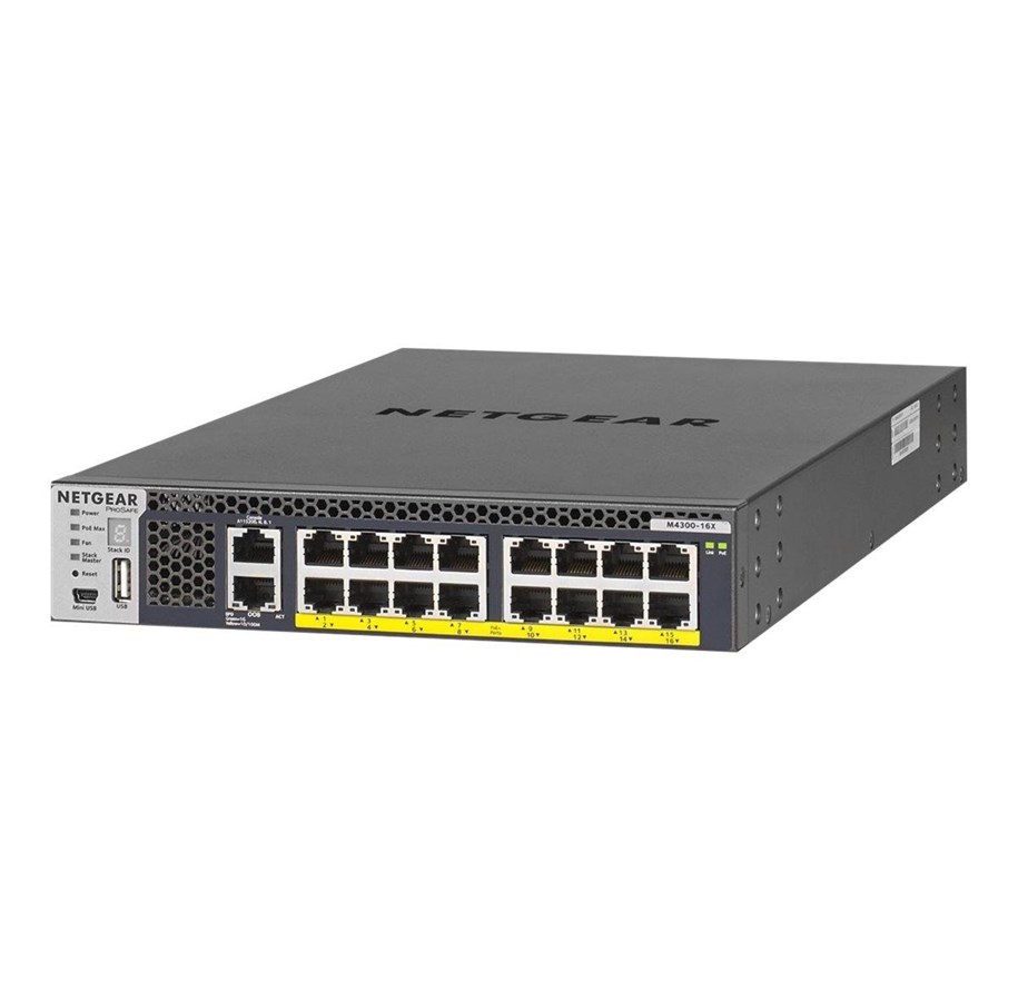 Switches - Netgear M4300-16X 16x Multi-Gig PoE+ (199W) Managed Switch - XSM4316PA-100NES