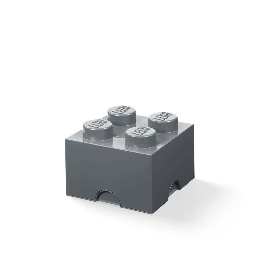 Kinderzimmer - LEGO Aufbewahrungsstein, 4 Noppen, dunkel grau - 40031754
