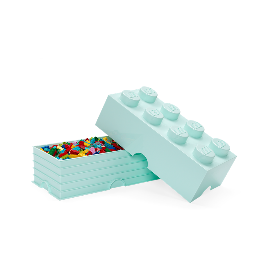 Kinderzimmer - LEGO Aufbewahrungsstein, 8 Noppen, mintgrün - 40041742