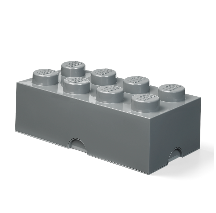 Kinderzimmer - LEGO Aufbewahrungsstein, 8 Noppen, dunkel grau - 40041754