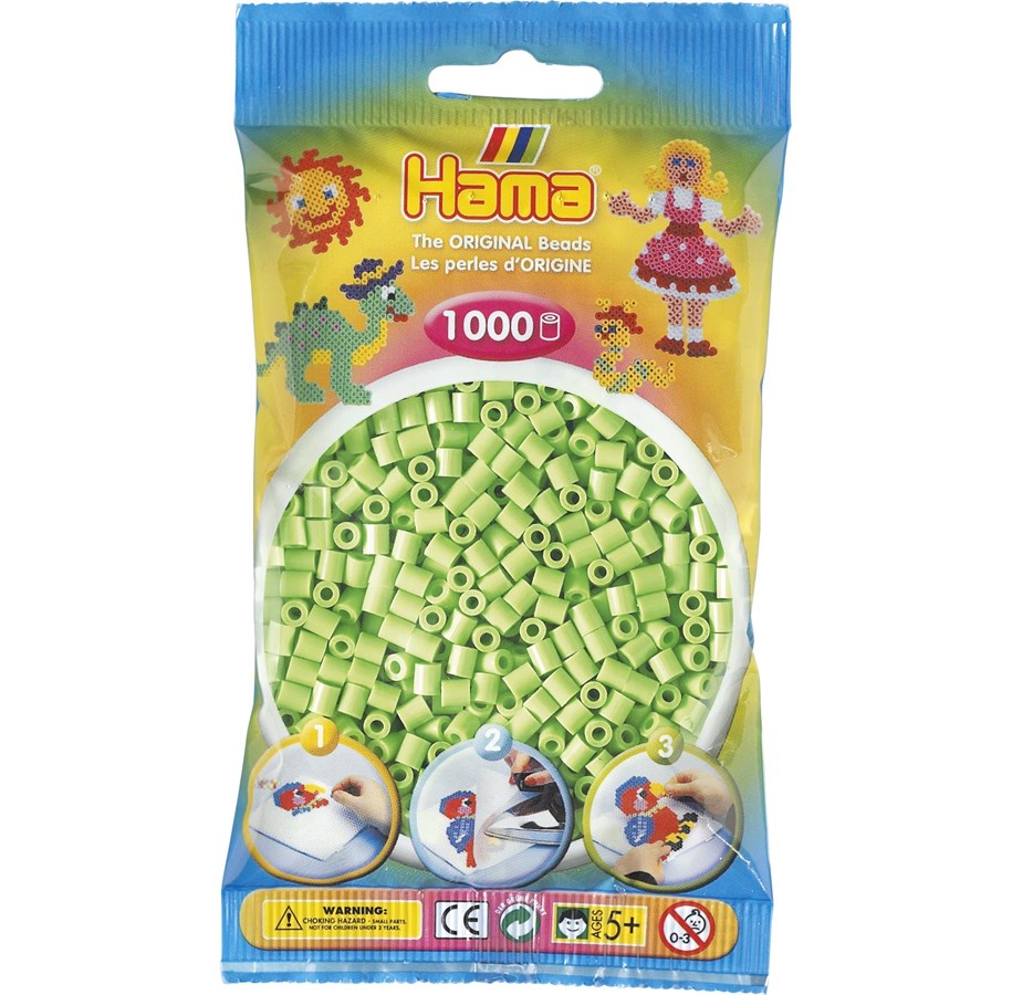 Kreativ-Spiele - Hama Ironing beads-Green Pastel 1000 pcs - 207-47