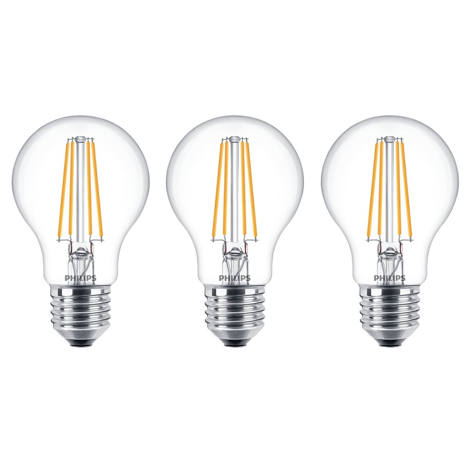 LED-Birnen - Philips LED-Lampe Classic Standard 7W/827 (60W) Clear 3-pack E27 - 929001387359