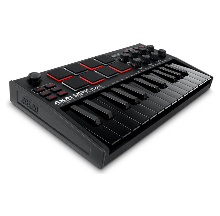 Musikinstrumente & DJ-Ausstattung - Akai MPK Mini MK3 - Midi Keyboard - 25 Mini Keys - 8 Pads -  Black - MPKMINI3B
