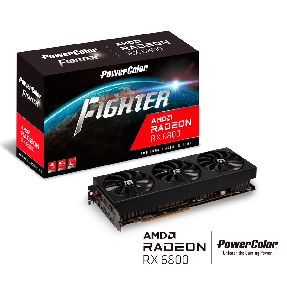 Grafikkarte - PowerColor Radeon RX 6800 Fighter - 16GB GDDR6 RAM - Grafikkarte - AXRX 6800 16GBD6-3DH/OC