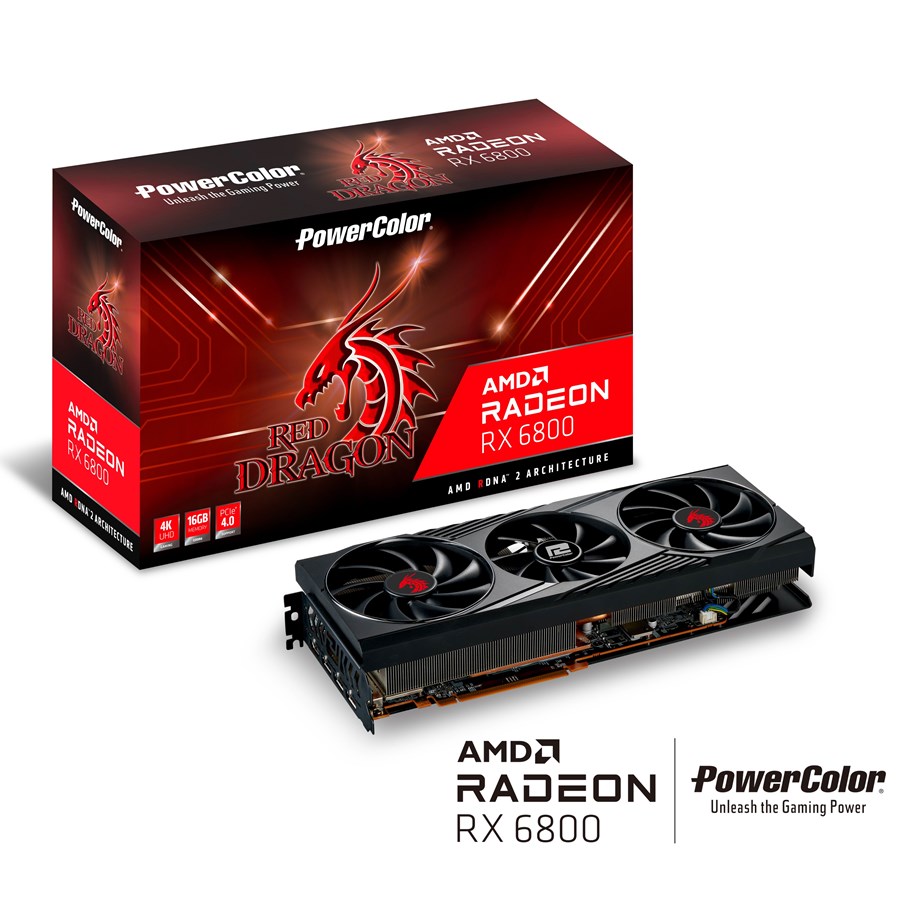 Grafikkarte - PowerColor Radeon RX 6800 Red Dragon - 16GB GDDR6 RAM - Grafikkarte - AXRX 6800 16GBD6-3DHR/OC