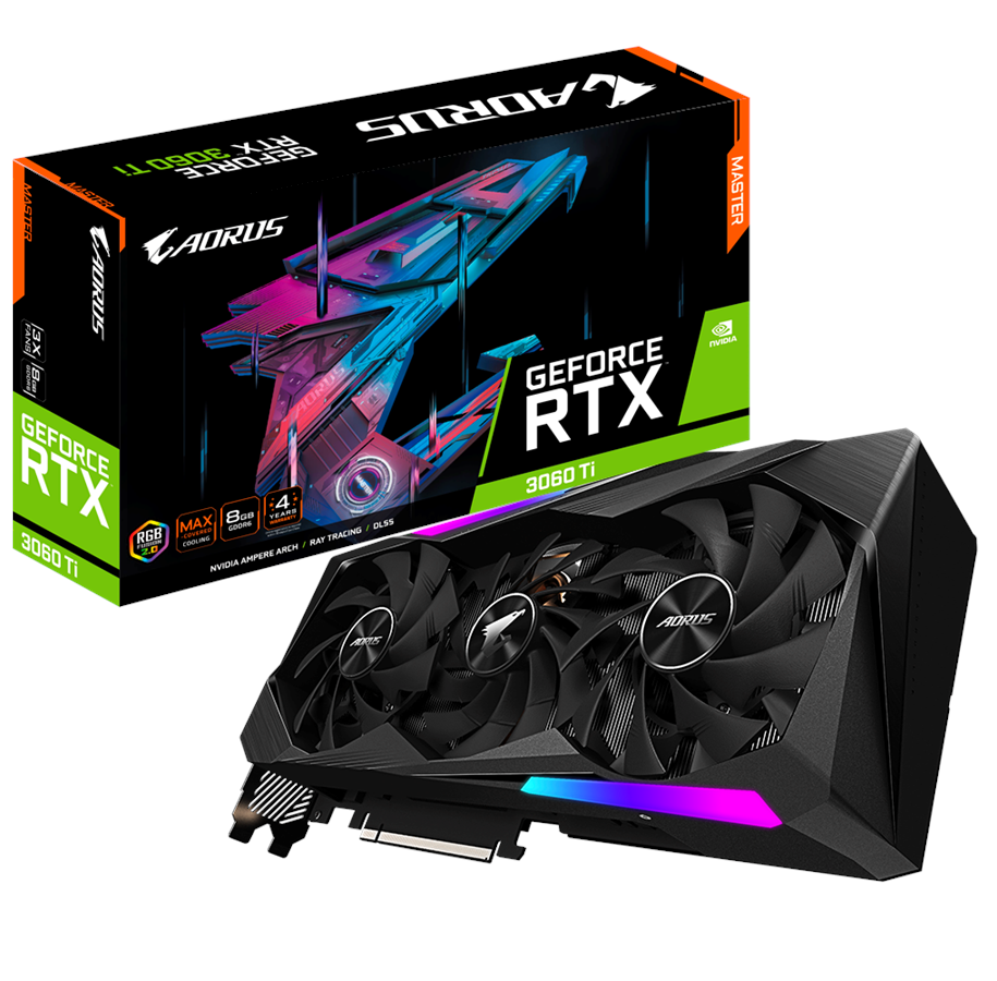 Grafikkarte - GIGABYTE GeForce RTX 3060 Ti AORUS Master - 8GB GDDR6 RAM - Grafikkarte - GV-N306TAORUS M-8GD