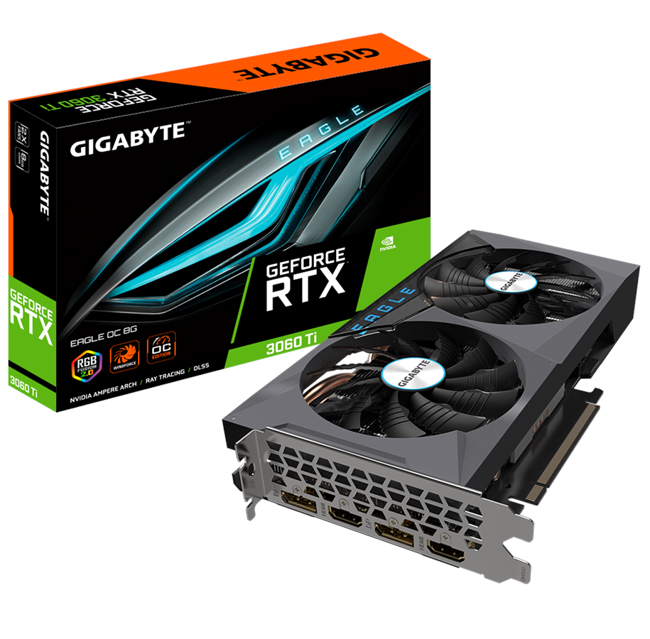 Grafikkarte - GIGABYTE GeForce RTX 3060 Ti EAGLE OC - 8GB GDDR6 RAM - Grafikkarte - GV-N306TEAGLE OC-8GD