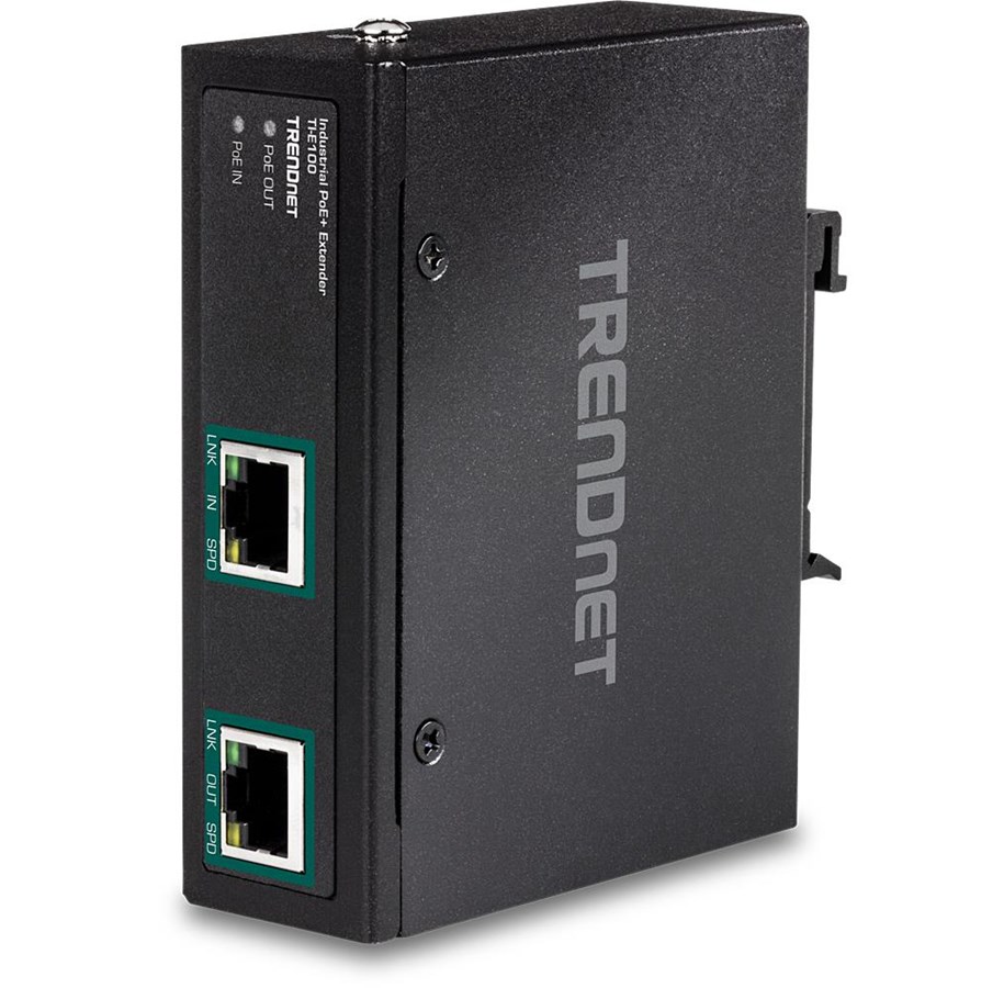 Repeater, boosters, bridges & Transceiver - TRENDnet TI-E100 Gigabit PoE+ Extender - network extender - 10Mb LAN 100Mb LAN GigE - TI-E100