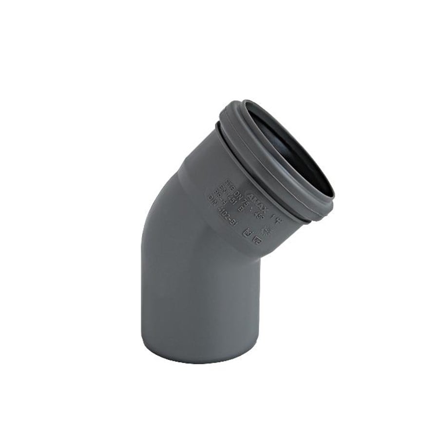 Entwässerungsprodukte - ALIAXIS 75mm x 45° bend ht-pp - KLW-075-019-045-GD