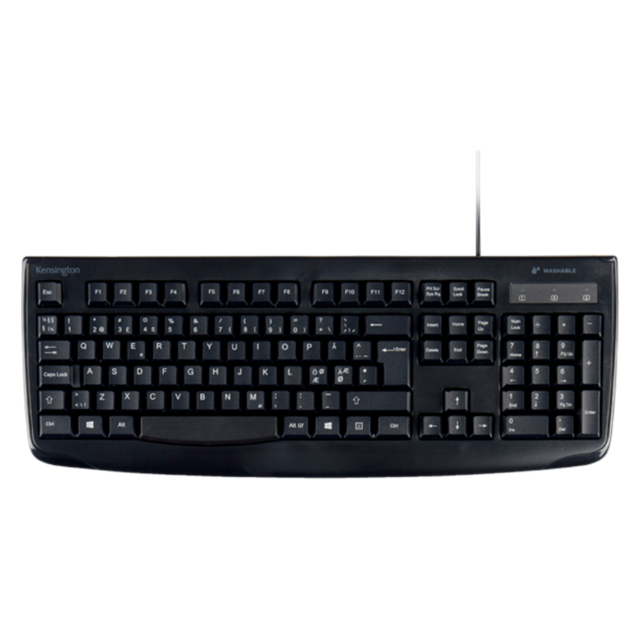 Tastaturen - Kensington Keyboard Washable Pro Fit USB PanNordic - Tastaturen - Schwarz - K64407PN