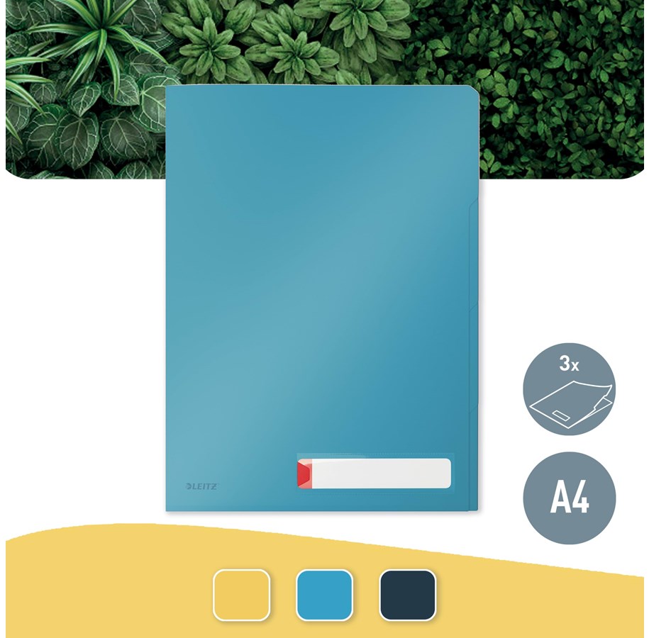 Taschen, Umschläge und Register - Leitz  Cosy Privacy Sichthülle mit drei Fächern Sanftes Blau - 47160061