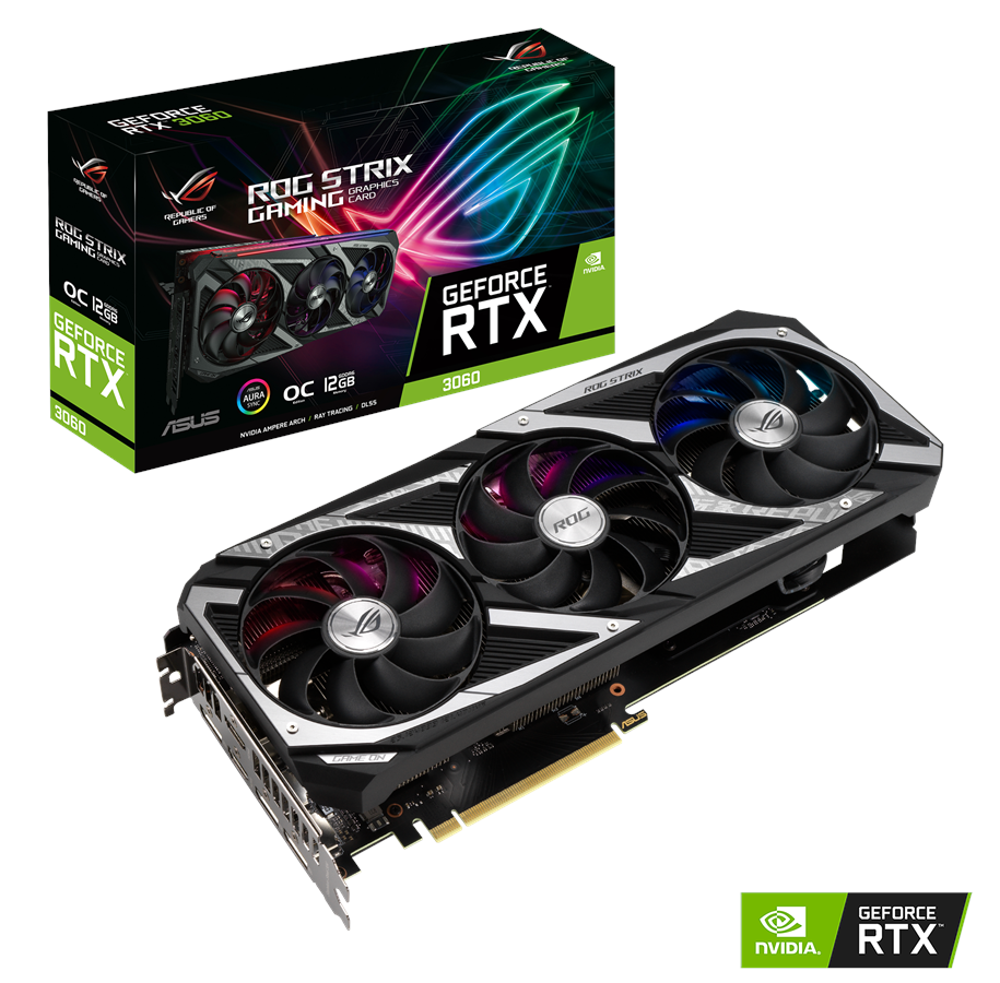 Grafikkarte - ASUS GeForce RTX 3060 ROG STRIX OC - 12GB GDDR6 RAM - Grafikkarte - 90YV0GC2-M0NA00